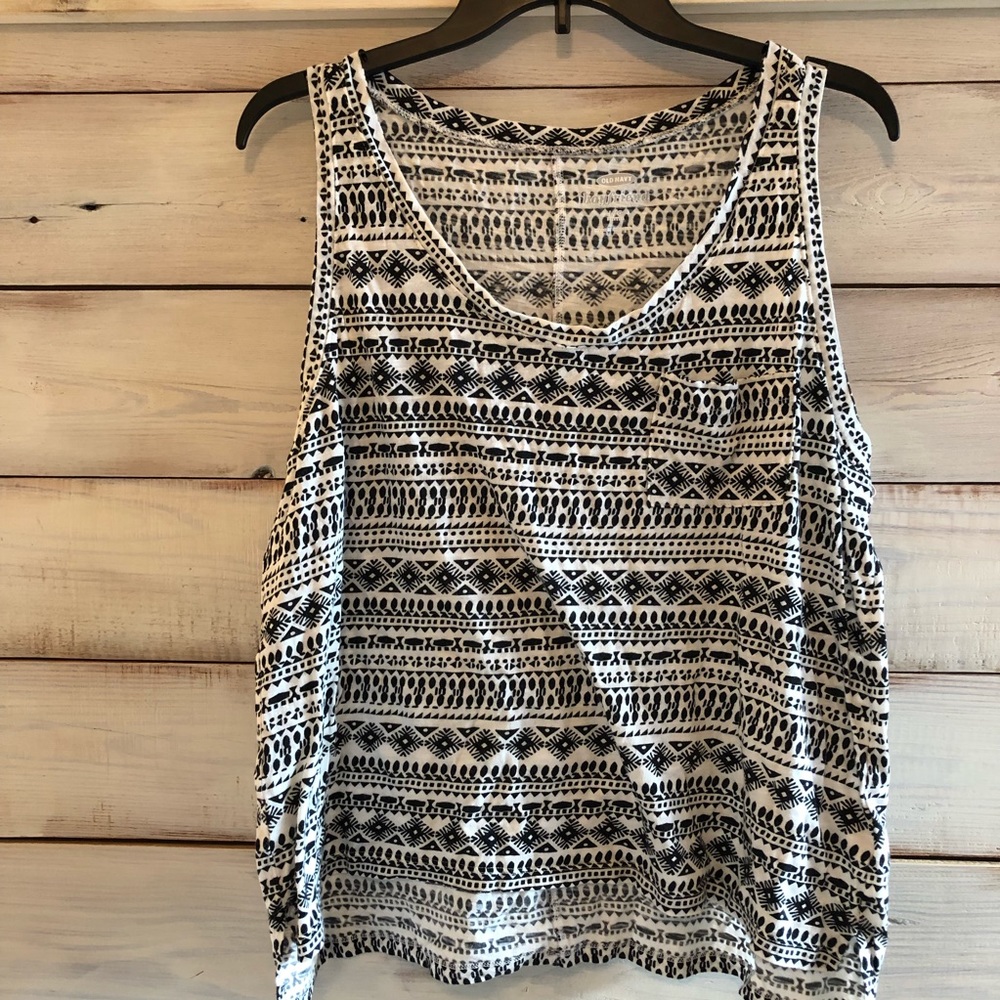 Old Navy Boyfriend Tank Tribal Design